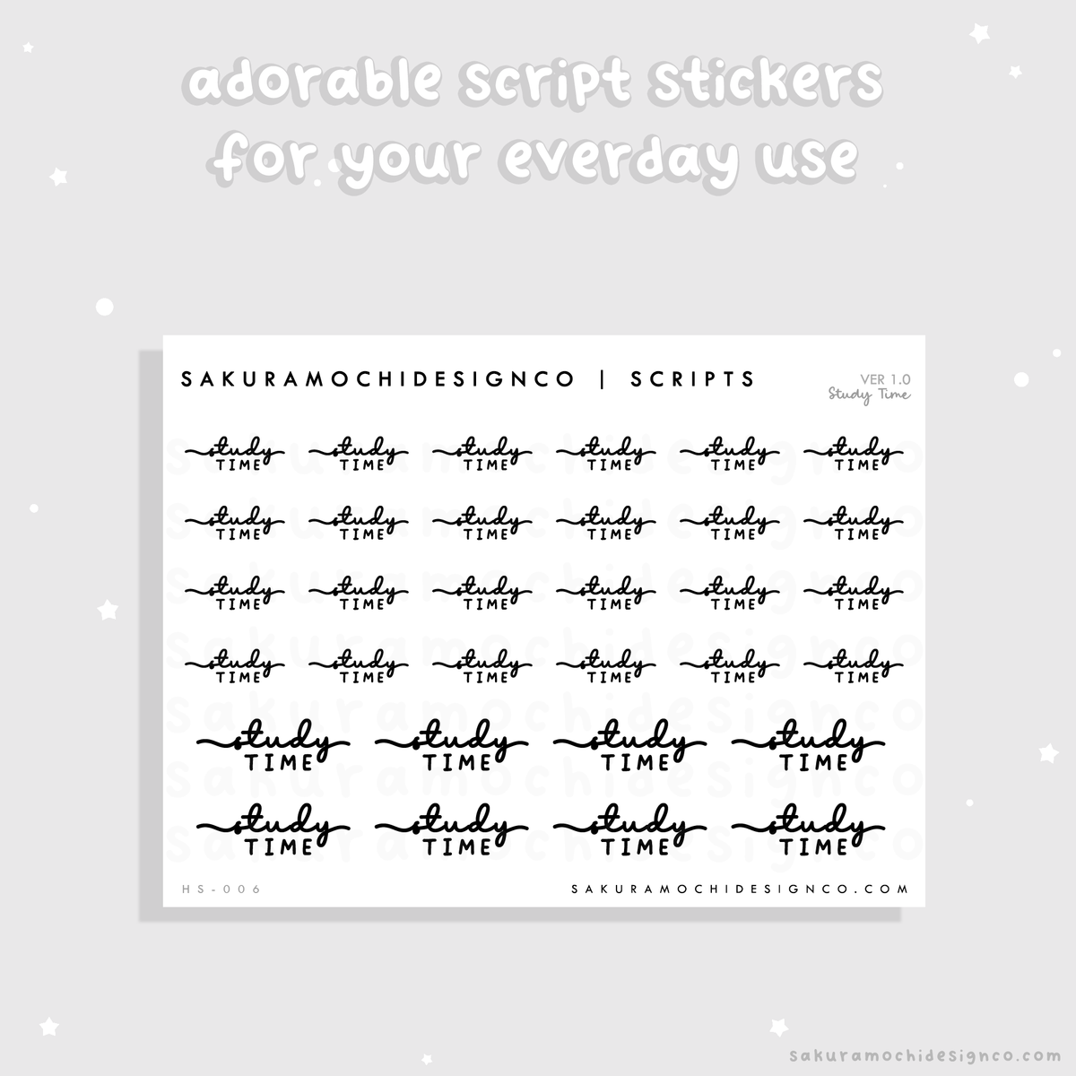Revision Time Sticker Study Time – S A K U R A ♡ M O C H I
